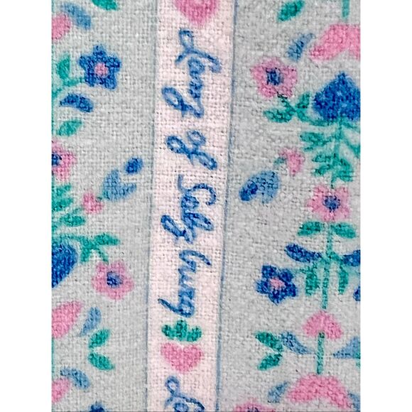 VTG LANZ OF SALZBURG FLANNEL TYROLEAN NIGHTGOWN HEART BLUE FLORAL WOMENS SZ L - Picture 6 of 9